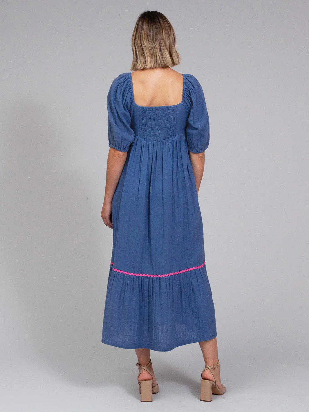 Cattistock Musselin Mit Wellenband Kleid Navy - Image 5