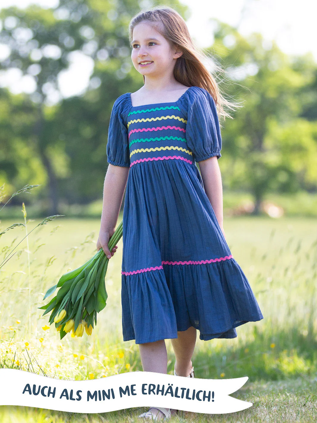 Cattistock Musselin Mit Wellenband Kleid Navy - Image 8