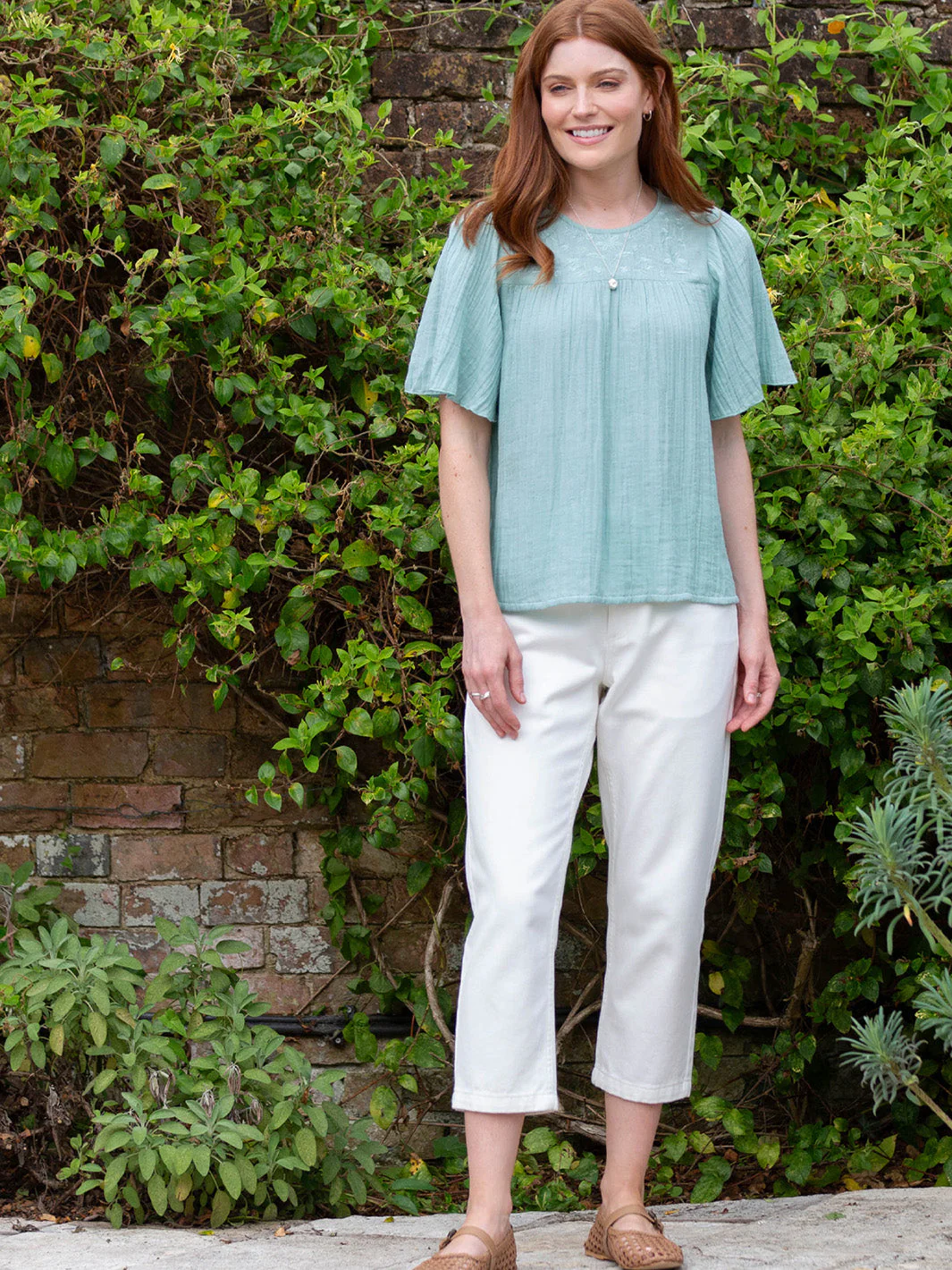 Netherhay Musselin Blusenshirt Soft Aloe - Image 3