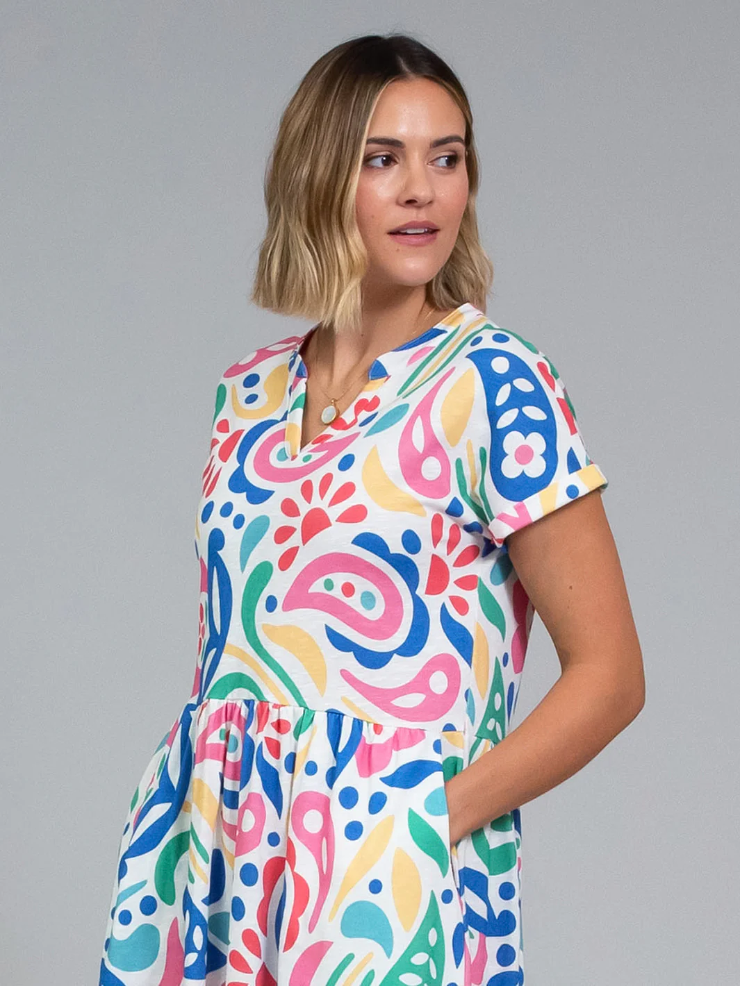 Ryall Slub-Jersey Kleid Paisley Power - Image 3