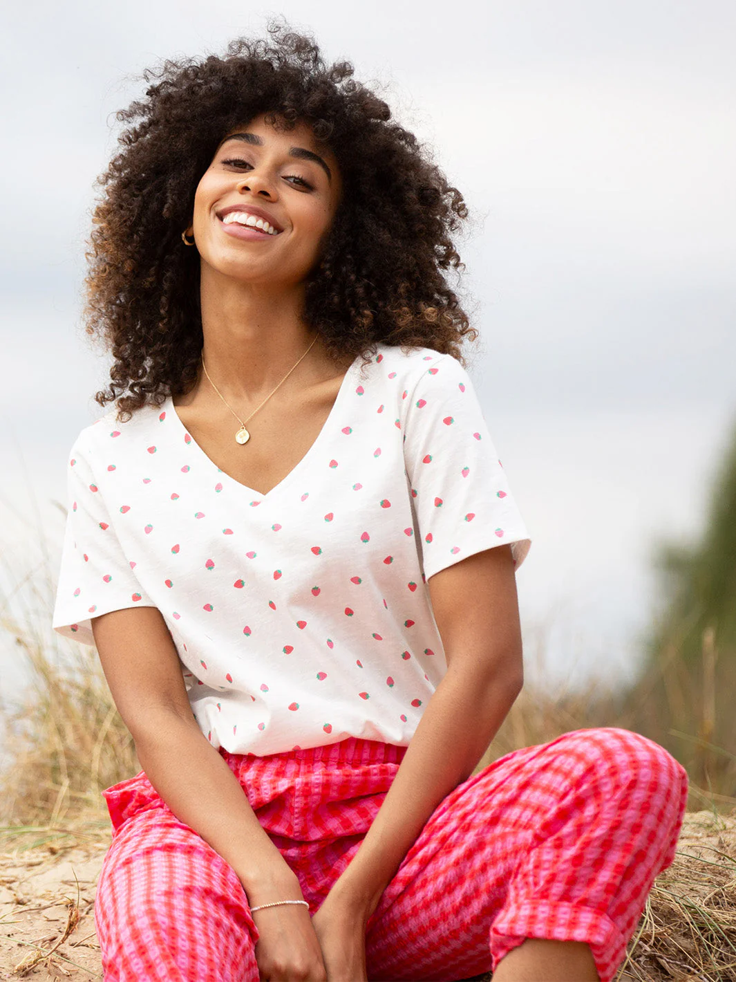 Sandford Slub-Jersey Shirt Berry Dot - Image 3