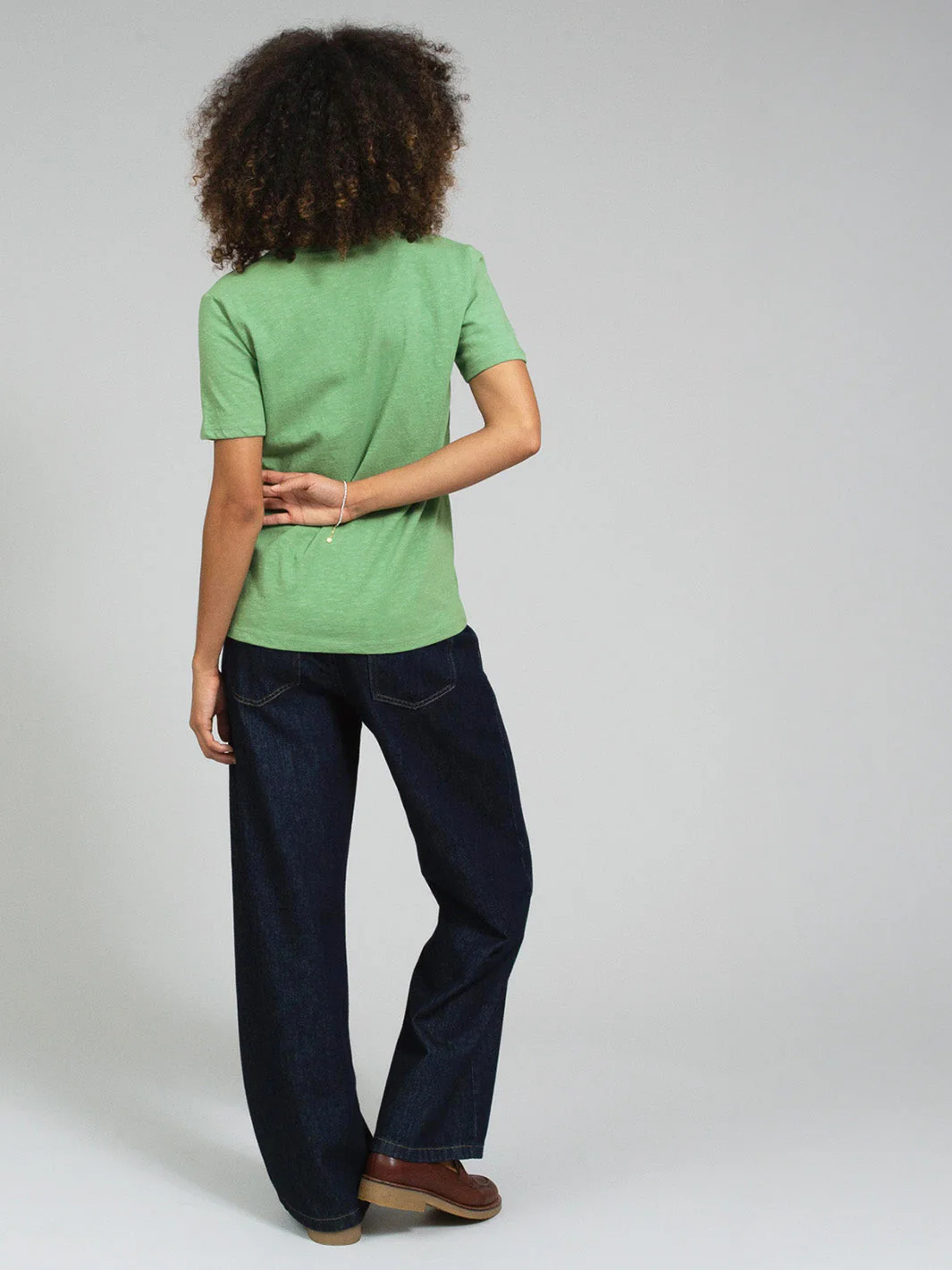 Sandford V-Kragen Slub-Jersey Shirt Efeu - Image 4