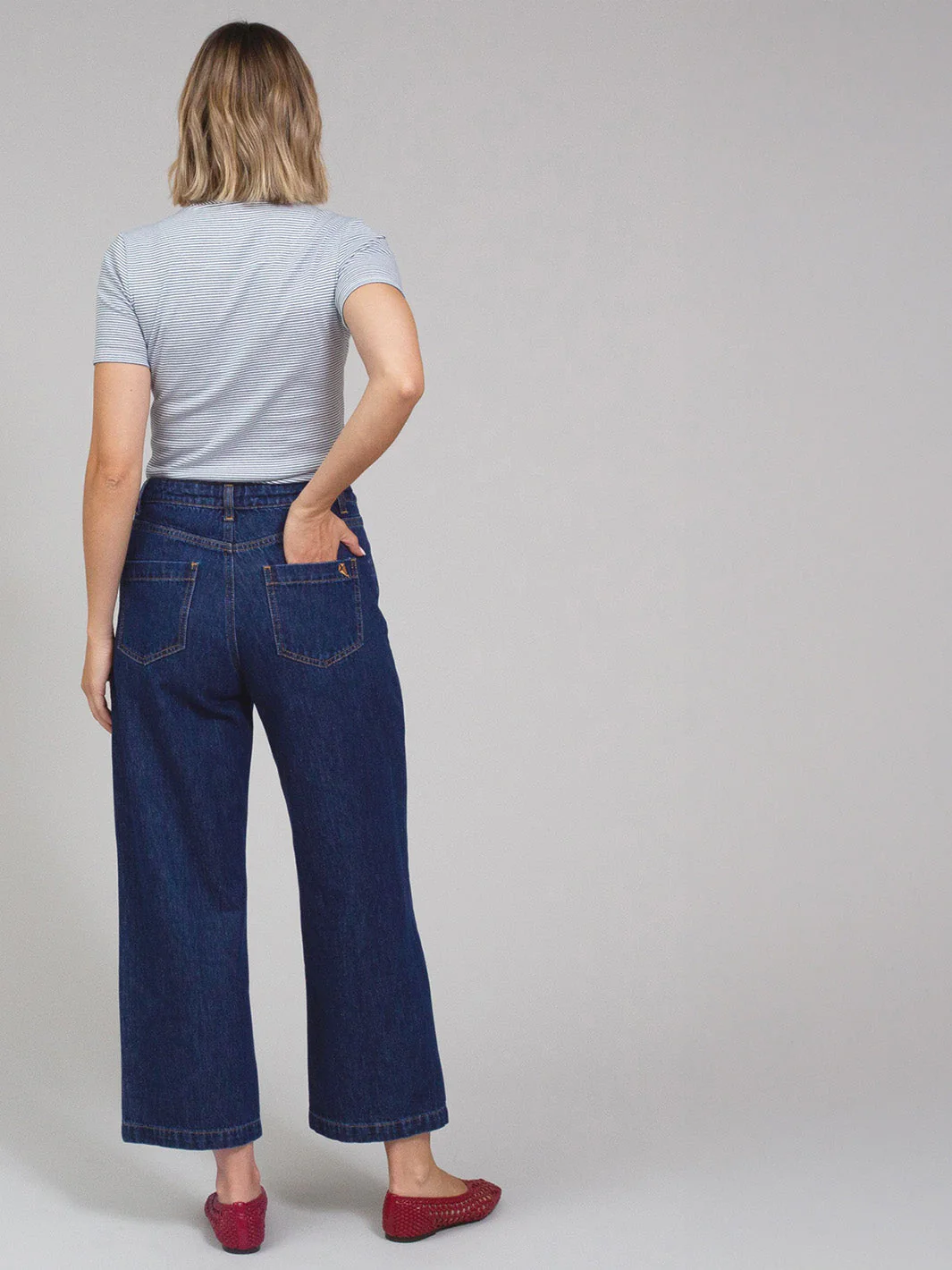 Wareham Weites Bein Ankle Grazer Jeans Rinse Wash - Image 4